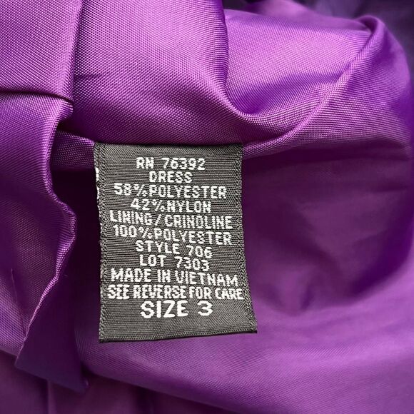 Snap Purple Beaded Halter Bubble Mini Dress – Size 3 (Women's Size 0) - Picture 8 of 8